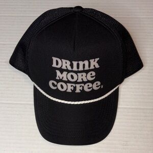 Black Trucker Hat with White Text